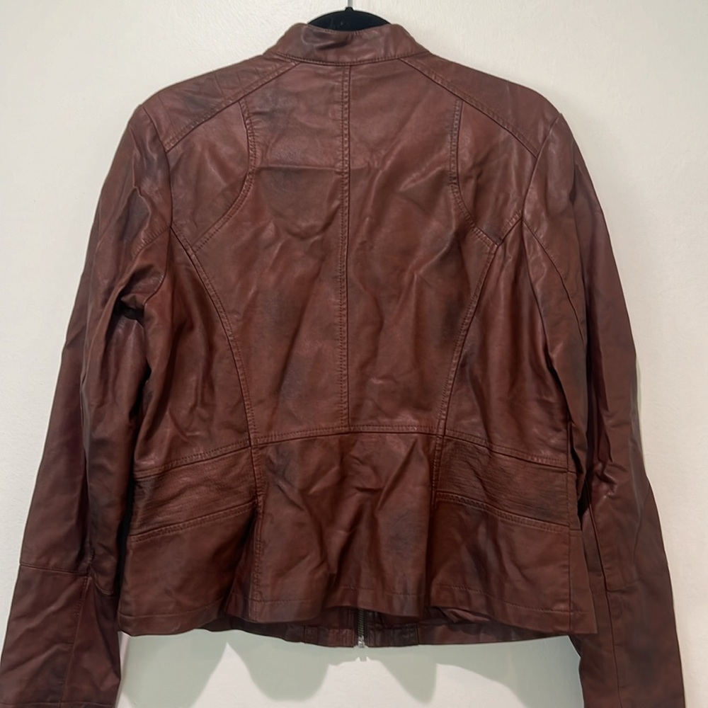 Bernardo Women's Brown Cafe Racer Motorcycle Jacket Size Large - Picture 5 of 6